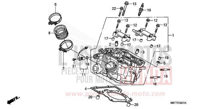 REAR CYLINDER HEAD for Varadero ABS ECLIPSE ORANGE METALLIC (YR290) from 2008
